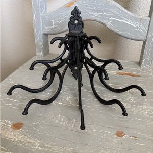 Vintage Black Wrought Iron Adjustable Hanging Display Organizer